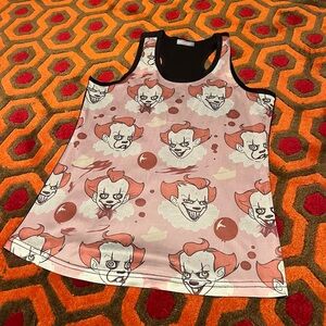 Cute Pennywise IT chapter 2 pink racer back tank top Derry all over balloon